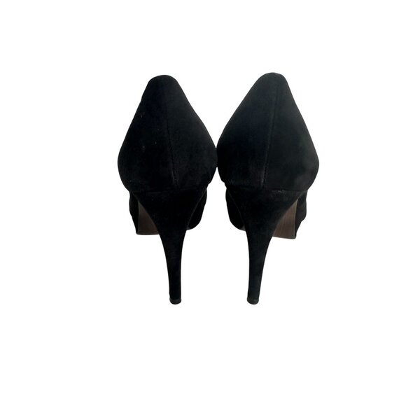 STUART WEITZMAN Black Suede Peeptoe Heels Size 9.5 - Picture 8 of 10